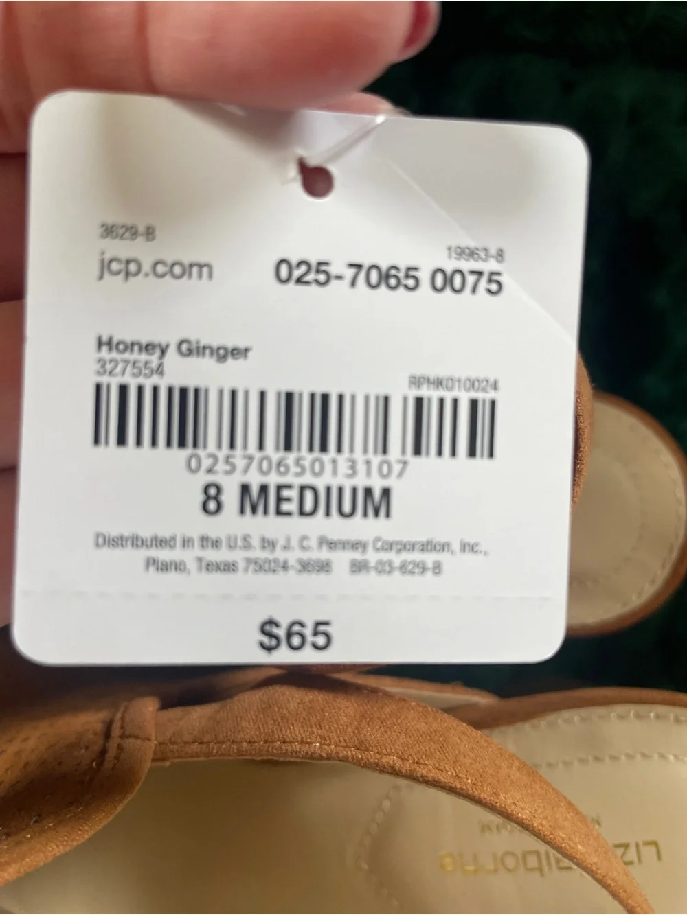 NWT Liz Claiborne Women’s Tan Suede Peep-Toe Slingback Heeled Booties size 8